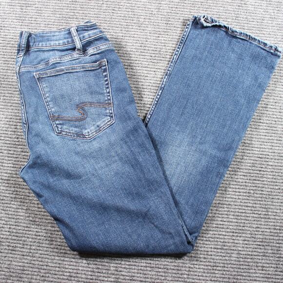 Silver Jeans Womens W32 L31 Blue Suki Slim Boot Mid Rise Stretch - Picture 1 of 9